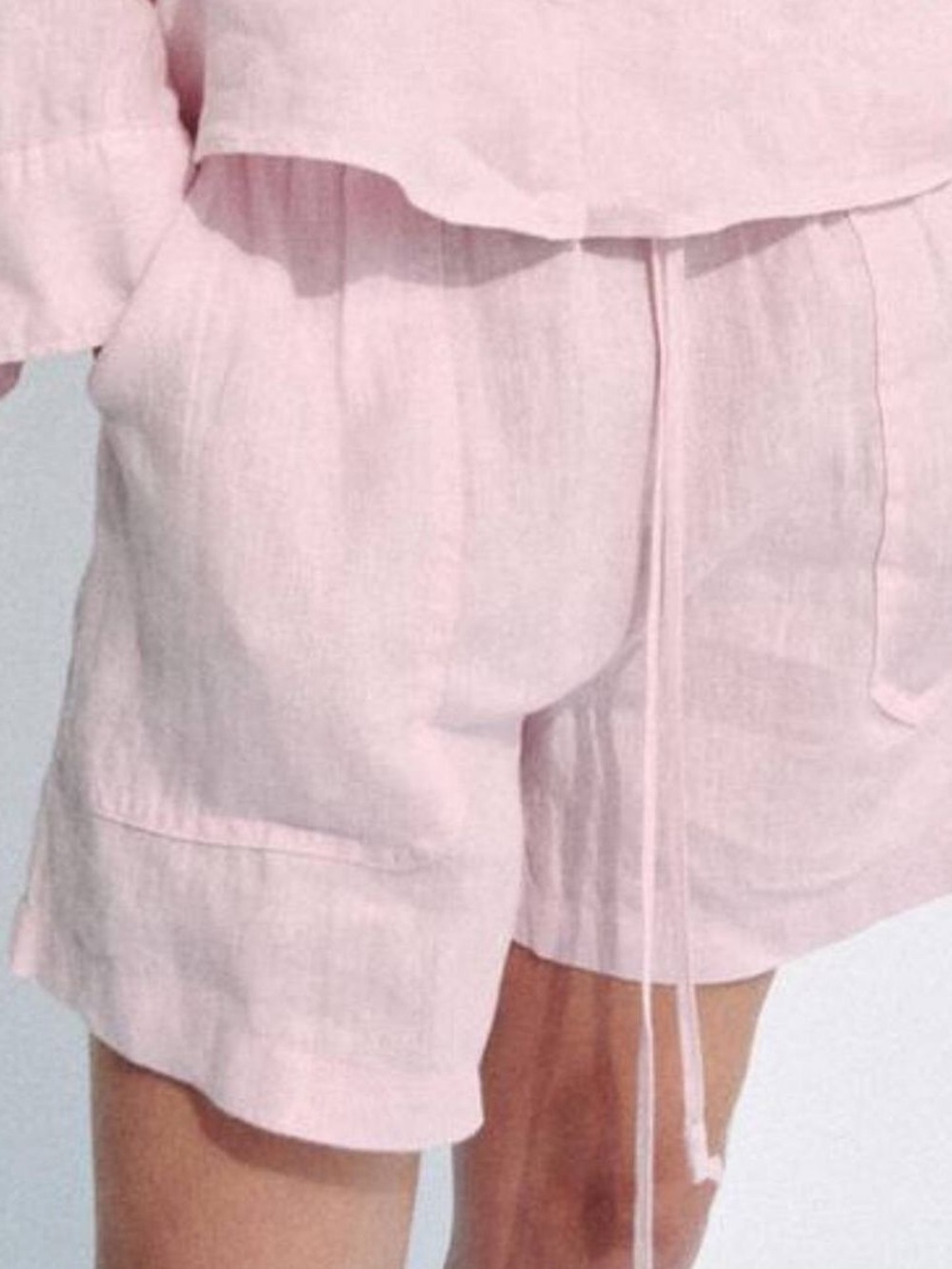 ZARA ZW COLLECTION 100% LINEN BERMUDA SHORTS
